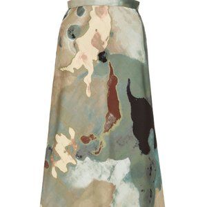Beaufille Hume Printed Crepe De Chine Maxi Skirt